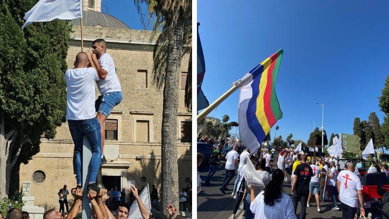 הסערה בסטלה מאריס: הפגנה בכנסייה, שיירות רכבים בדרך לחיפה