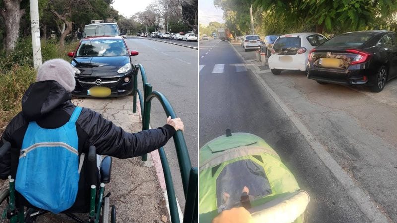 זו מדרכה או כביש? תופעת המכוניות החונות על מדרכות קרית אליעזר נמאסה על התושבים